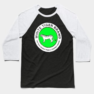 White Tiger - Green Baseball T-Shirt